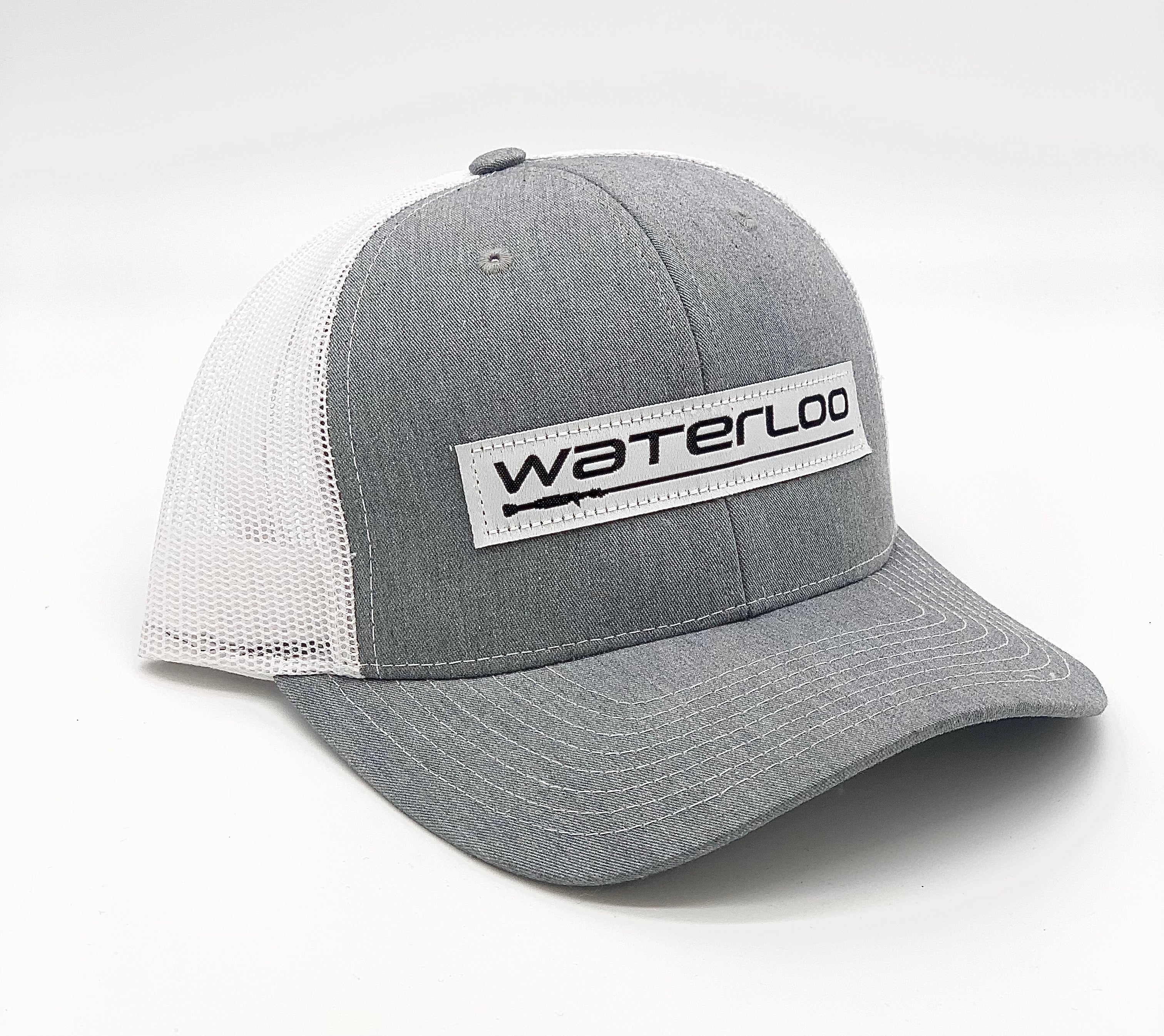 Waterloo Heather Grey and White Cap - Performance Patch Logo – Waterloo ...