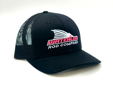 Waterloo Black Cap - Silver with Hot Pink Tails Up