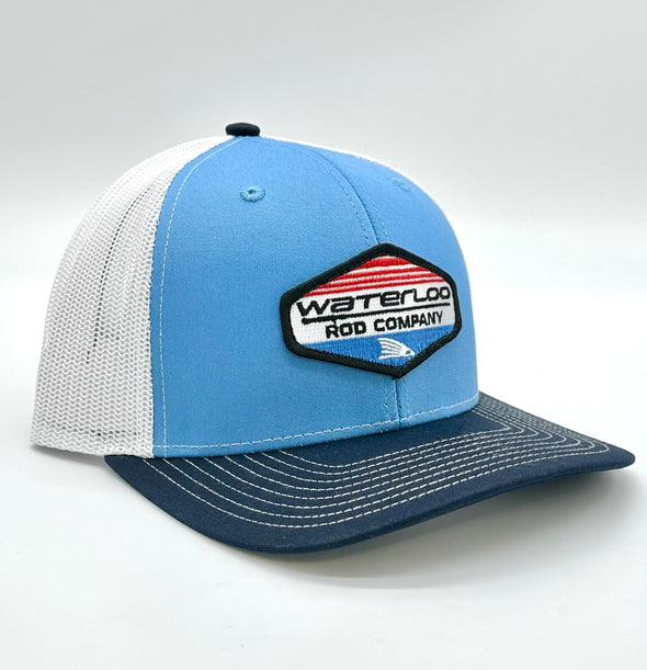 Waterloo Columbia Blue/White/Navy Cap - Red/White/Blue Patch