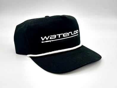 Waterloo Black with White Rope Cap - White Performance Logo