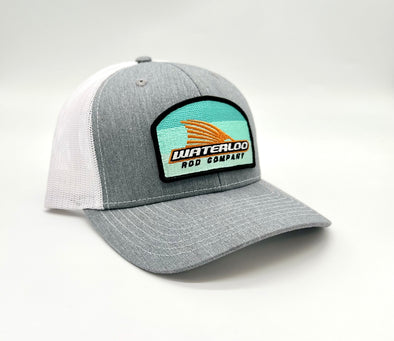 Waterloo Heather Grey and White Tails Up Patch Cap - Blue Tails Up