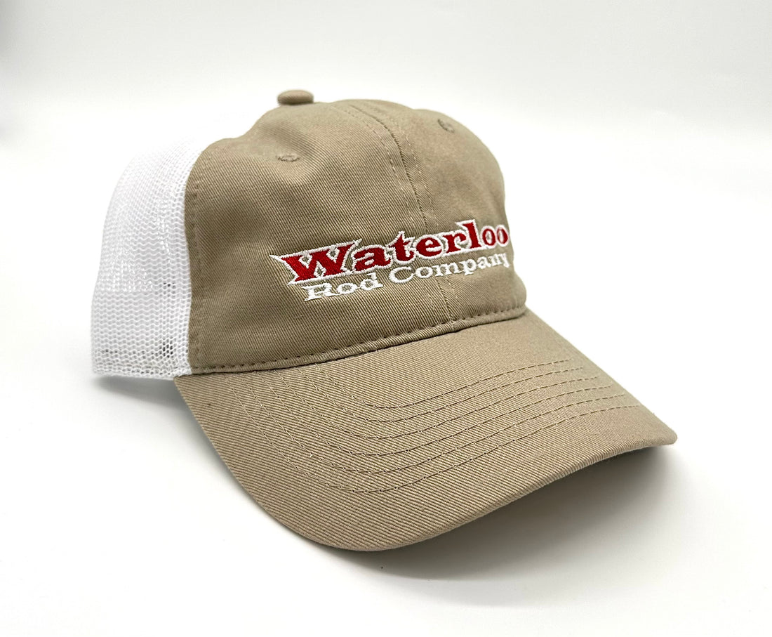 Waterloo Khaki and White Unstructured Cap - Red Original Logo