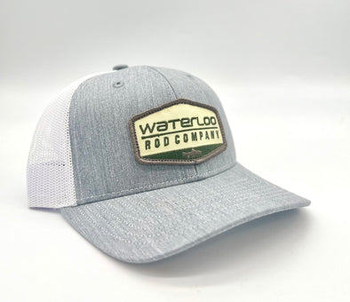 Waterloo Heather Grey and White Youth Cap - Green Badge Patch