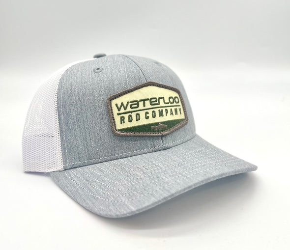Waterloo Heather Grey and White Youth Cap - Green Badge Patch