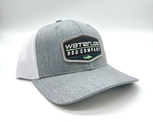 Waterloo Heather Grey and White Youth Cap - Blue Badge Patch
