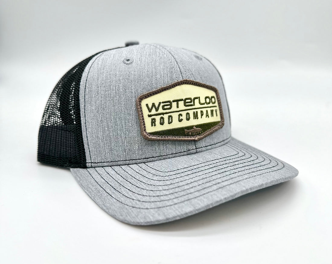 Waterloo Heather Grey and Black Youth Cap - Green Badge Patch – Waterloo  Rods