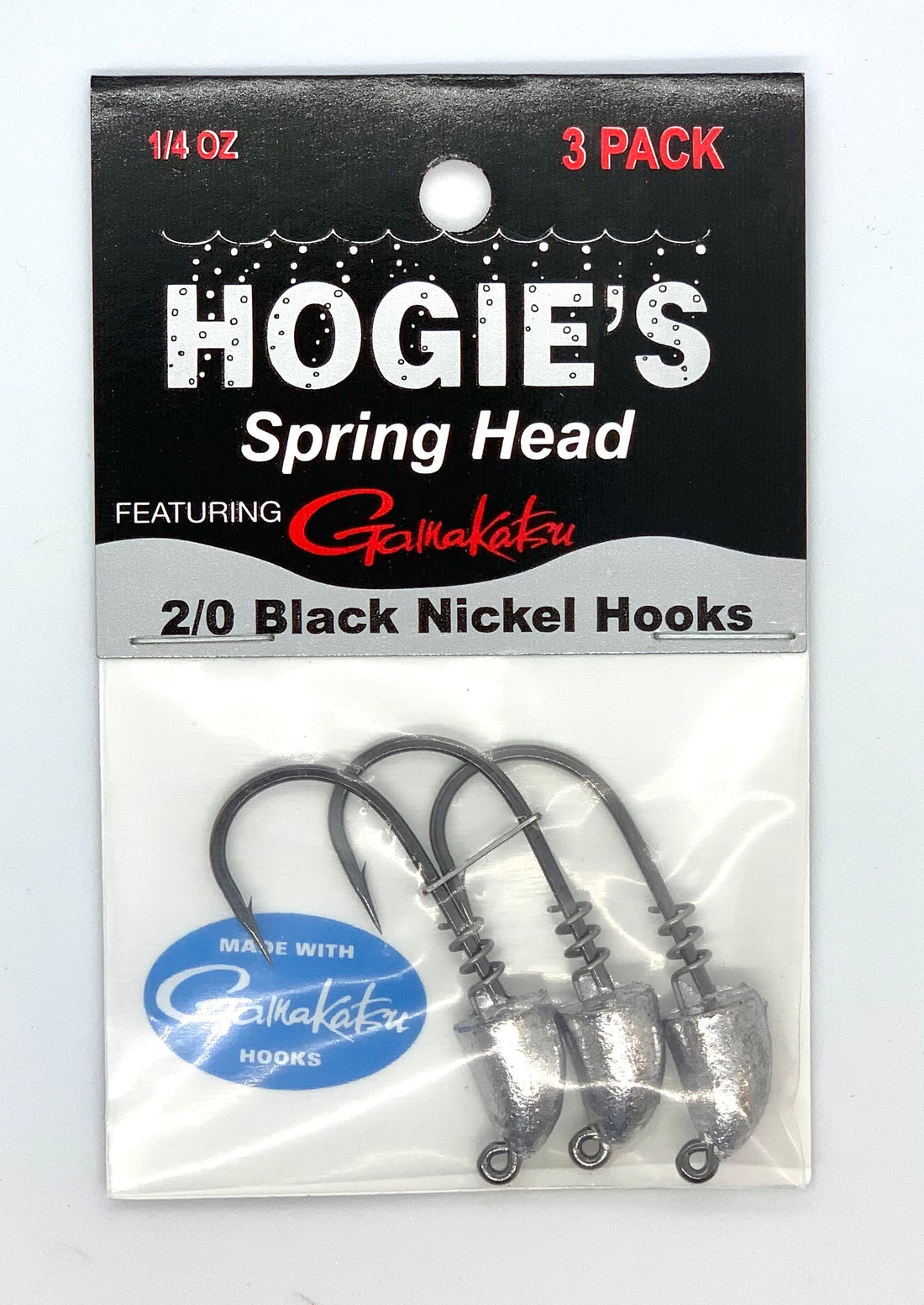 Hogie's Silver Spring Head -2/0 Black Nickel Hooks