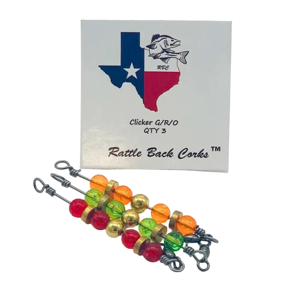Rattle Back Croaker Clicker 3 Pack - Red/Green/Orange – Waterloo Rods