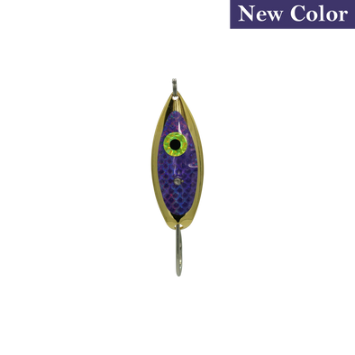 Aqua Dream Weedless Spoon -1/4oz - Gold w/Purple Prism Scale