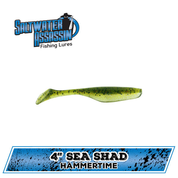 bass shad lures 7" Assassin Lures, Inc straight retrieve produces amazing swimming action Bass Assassin Sea Shad -
