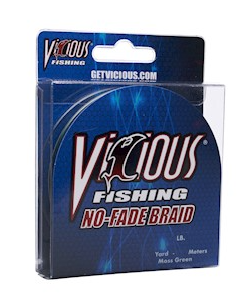 Vicious Fishing No-Fade Braid - Moss Green 30lb. 150yds.