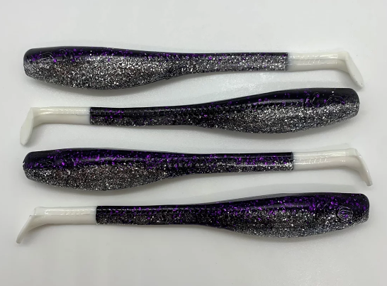 Down South Lures - Super Model  Purple Reign White Tail