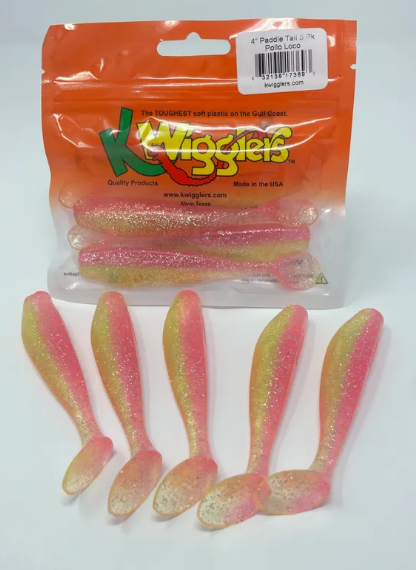 K Wigglers Paddle Tail - 4in 5pk Punch MF Cool - 97810
