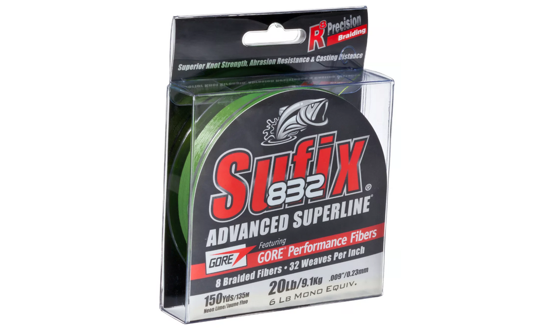 Sufix 832 Braid Lo-Vis Green 20lb 150yd