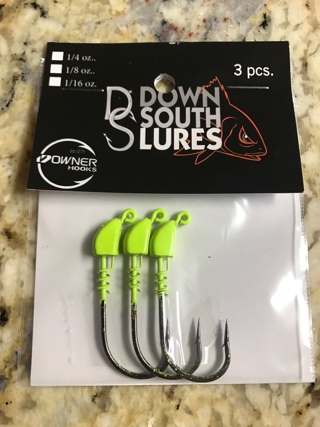 Down South Lures Jigheads 1/8 oz. 3/0 Chartreuse