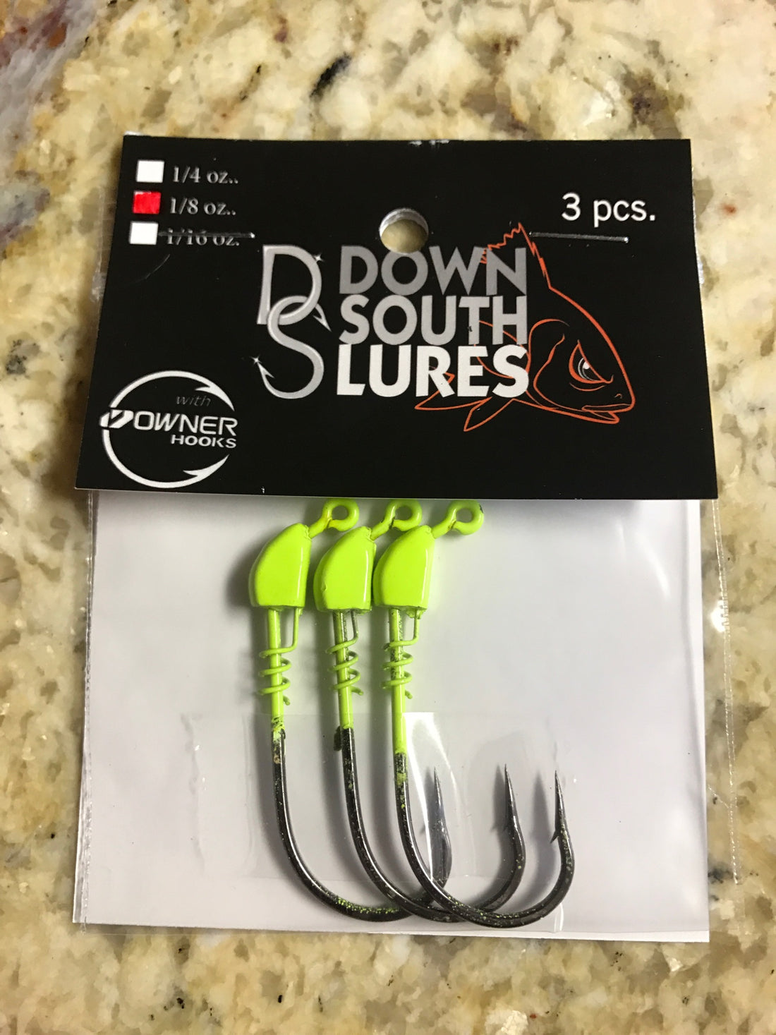 Down South Lures Jigheads 1/8 oz. 4/0 Chartreuse