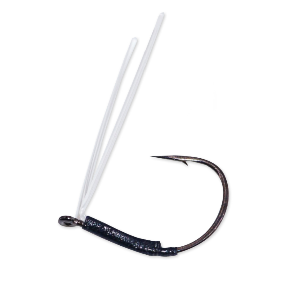 black hooks for freshwater fishing Hayabusa WRM201 Fluorocarbon Guard Wacky Hook, 2/0