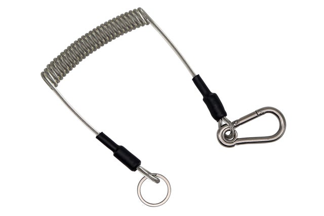 Retractable Fishing Coiled Lanyard Stainless Steel Boating Tether