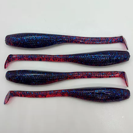 Down South Lures Super Model 5 Paddle Tail Swimbaits 6-Pack (Made in Usa)